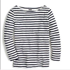 JCREW XS Boatneck Stripe Shirt Nautical Top